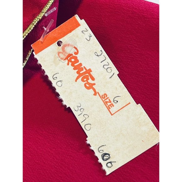 Vintage TAHARI Hot Pink & Gold  100% SILK Women Blouse Top Size 6 - Picture 4 of 11